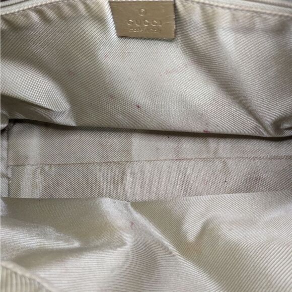 Gucci Logo Gold Metallic Canvas Handbag 002 1115 - Picture 12 of 16